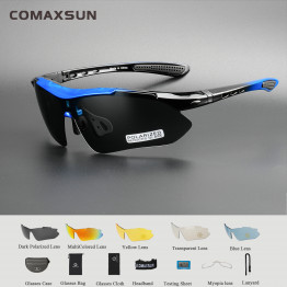 COMAXSUN Professional Polarized Cycling Glasses Bike Goggles Outdoor Sports Bicycle Sunglasses UV 400 With 5 Lens TR90  5 color