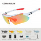 COMAXSUN Professional Polarized Cycling Glasses Bike Goggles Outdoor Sports Bicycle Sunglasses UV 400 With 5 Lens TR90  5 color