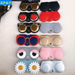 KPAY Unique PU Leather Glasses Bag Cartoon Multi-function Eyeglasses Case Women Sunglasses Storage Protection Ins Popular Cute