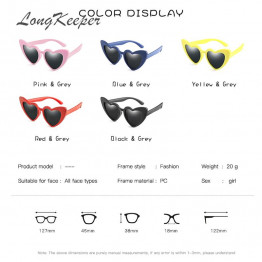 LongKeeper baby girl sunglasses for children heart 2020 TR90 black pink red heart sun glasses for kids polarized flexible uv400
