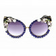 Sunglasses Women Luxury Brand glasses Metal jewel with Rhinestone Decoration Cat Eyes Sunglasses Vintage Shades Oculos