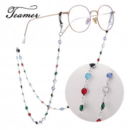 Teamer Colorful Crystal Bead Eyeglass Holder Fashion Glasses Chain Women Eye Accessories Eyewear Straps Cord Sunglasses String