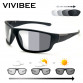 VIVIBEE Men Photochromic Sunglasses Matte Black Sports Goggles Women Color Changing Polarized Driving 2020 Sun Glasses