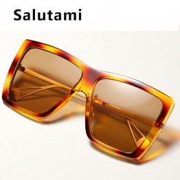 Vintage Alloy Square Leopard Women Sunglasses 2020 New Fashion Brand Oversized Sun Glasses Female Gradient Shades Big Frame Men