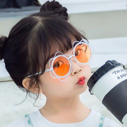 XojoX 2020 New Fashion Sunglasses for Girls Sun Flower Literary Irregular  Children Glasses Kids Street Mirror Eyewear