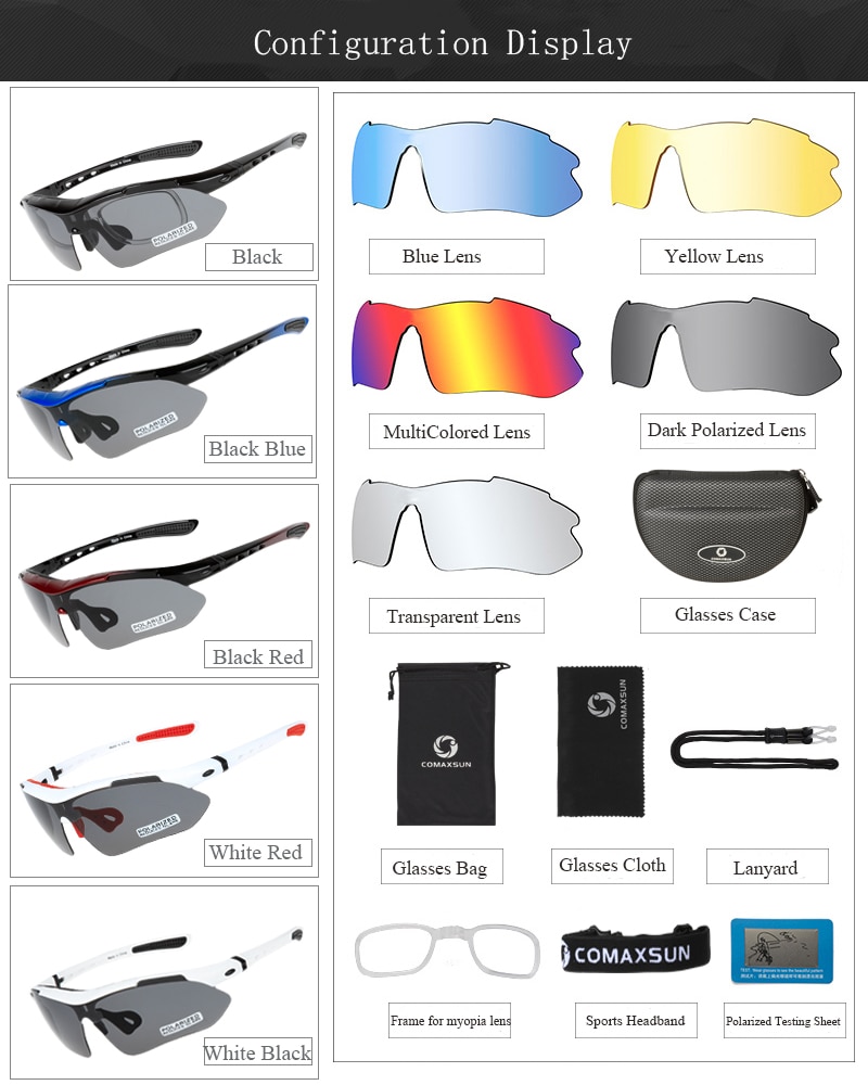 COMAXSUN-Professional-Polarized-Cycling-Glasses-Bike-Goggles-Outdoor-Sports-Bicycle-Sunglasses-UV-40-32792018345